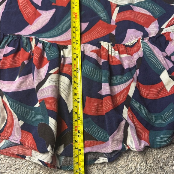 Maeve Anthropologie Cheyenne Bird Print Peplum Top blouse small artistic bold - Picture 8 of 9